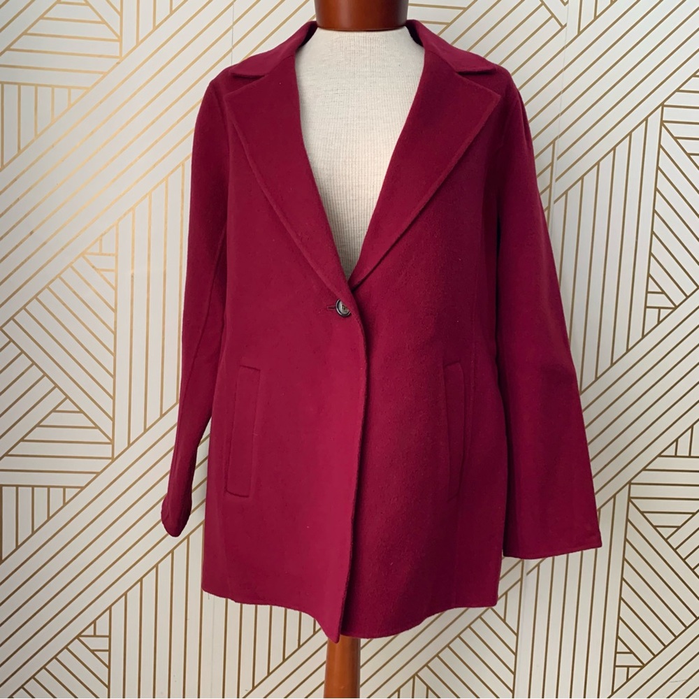 Talbots Wool Blend Shawl Collar Double Face Blazer longline Old Money one button